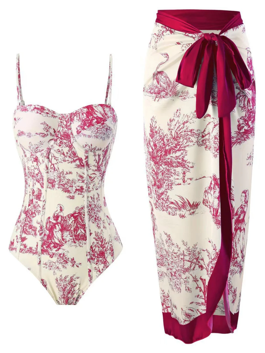 One-piece Swimsuit, Tight-fitting And Slimming, Retro-style Strappy - Image 13