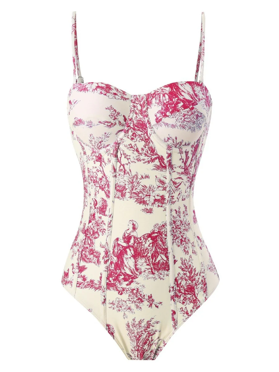 One-piece Swimsuit, Tight-fitting And Slimming, Retro-style Strappy - Image 14