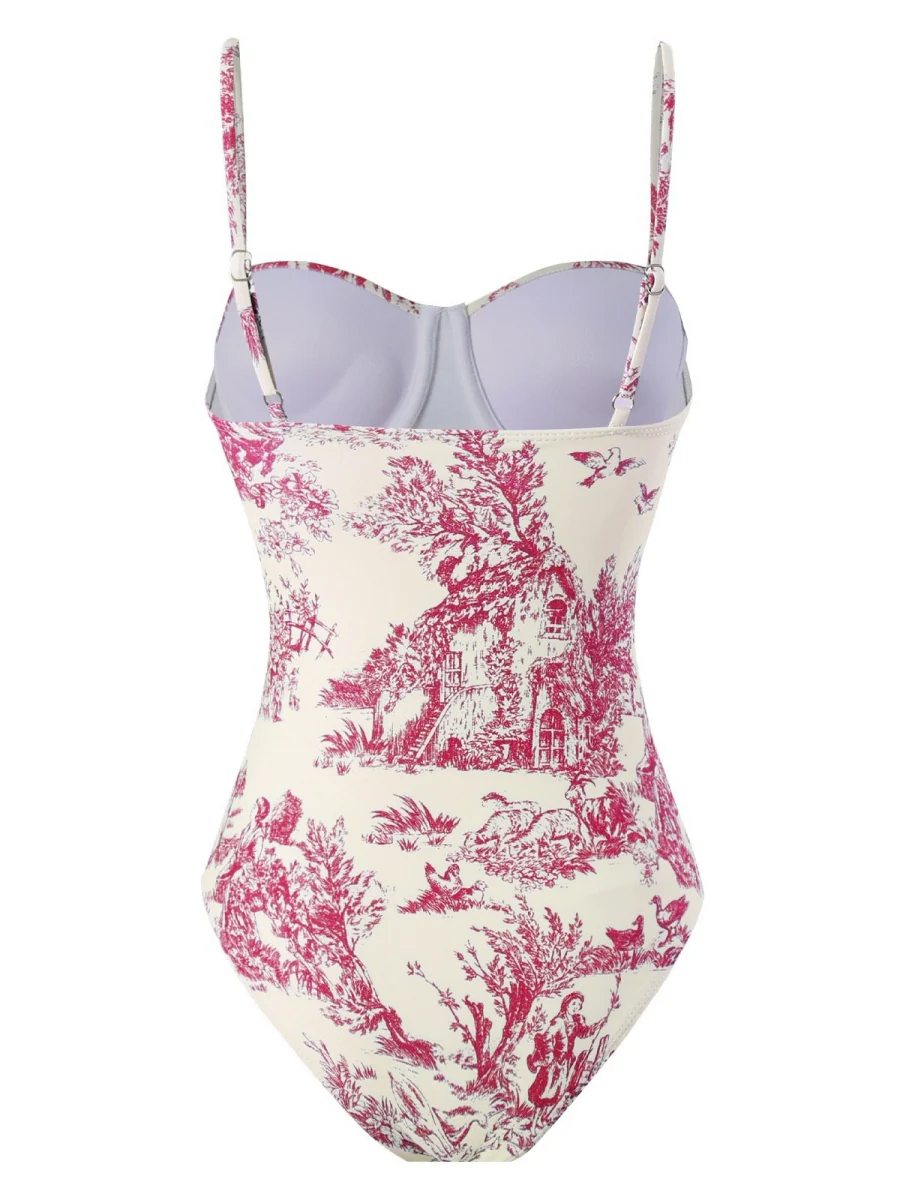 One-piece Swimsuit, Tight-fitting And Slimming, Retro-style Strappy - Image 15