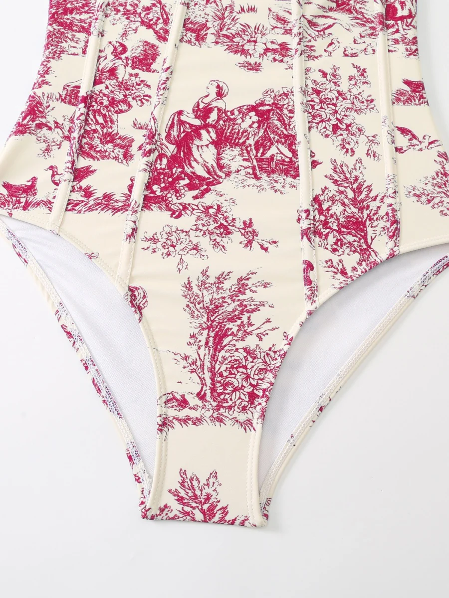 One-piece Swimsuit, Tight-fitting And Slimming, Retro-style Strappy - Image 19