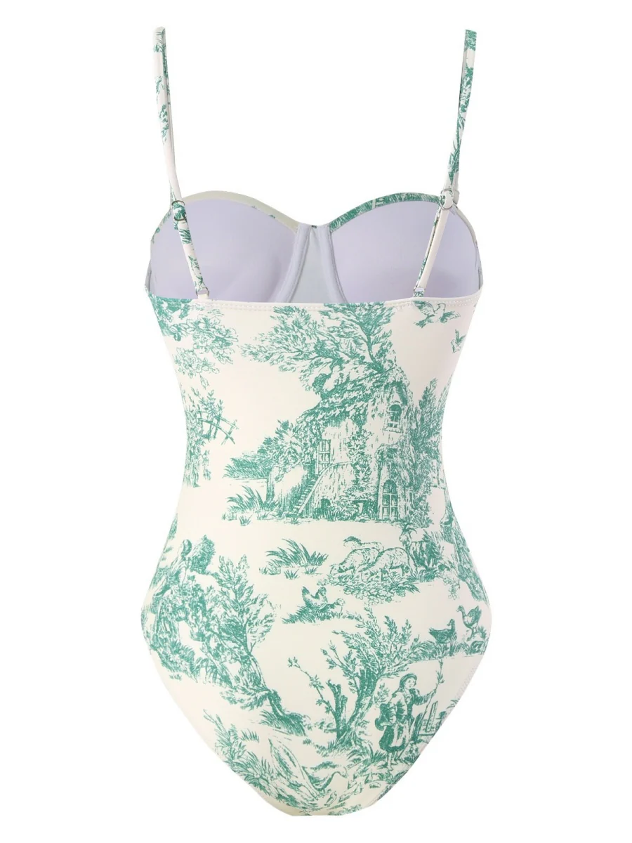 One-piece Swimsuit, Tight-fitting And Slimming, Retro-style Strappy - Image 22
