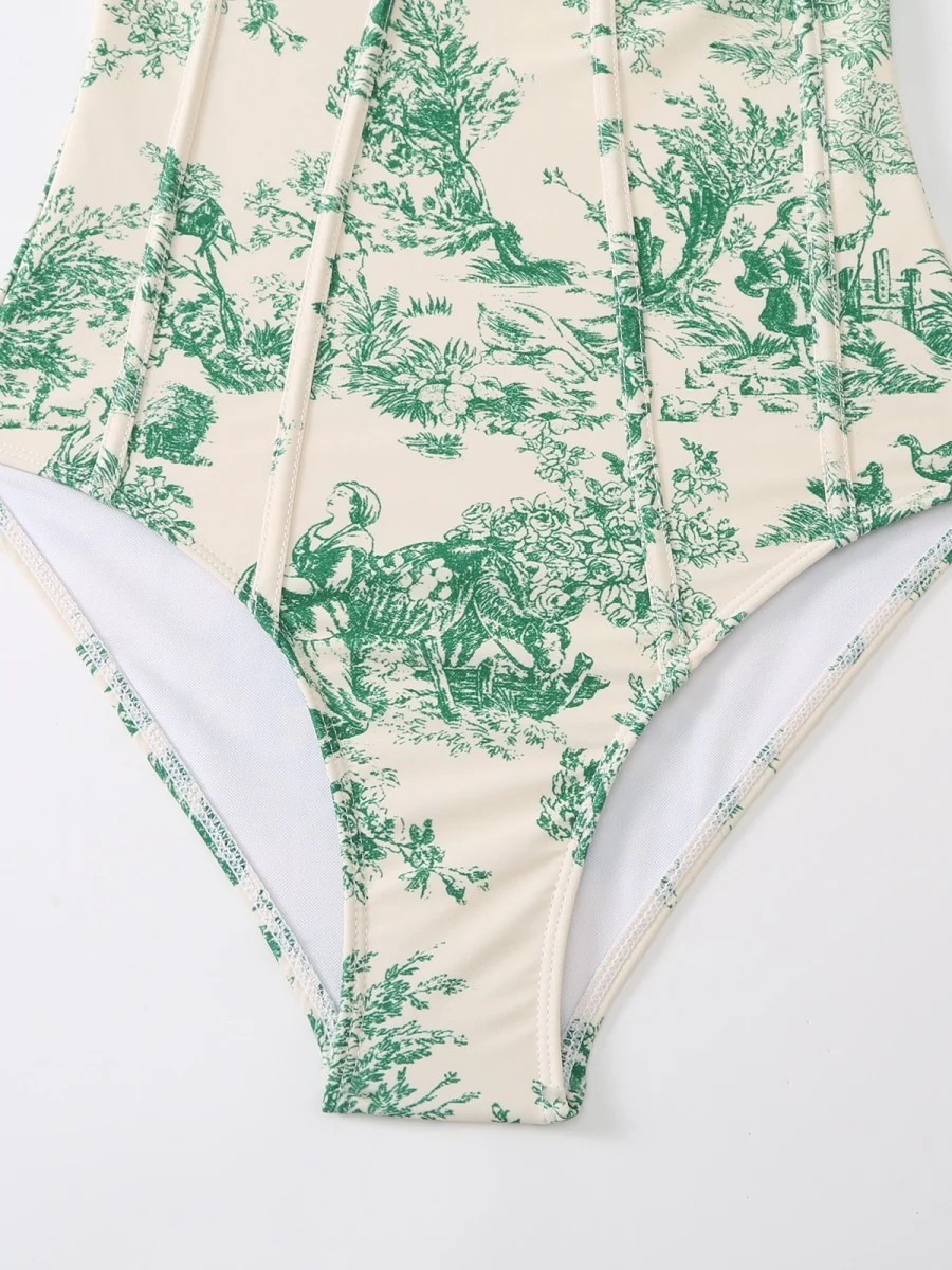 One-piece Swimsuit, Tight-fitting And Slimming, Retro-style Strappy - Image 26