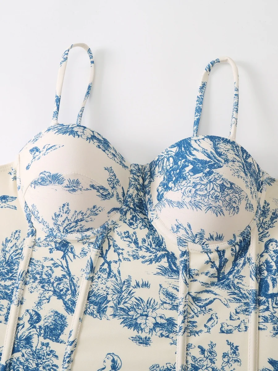 One-piece Swimsuit, Tight-fitting And Slimming, Retro-style Strappy - Image 6