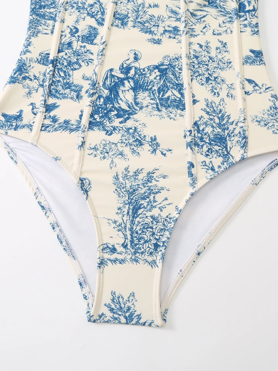 One-piece Swimsuit, Tight-fitting And Slimming, Retro-style Strappy - Image 7