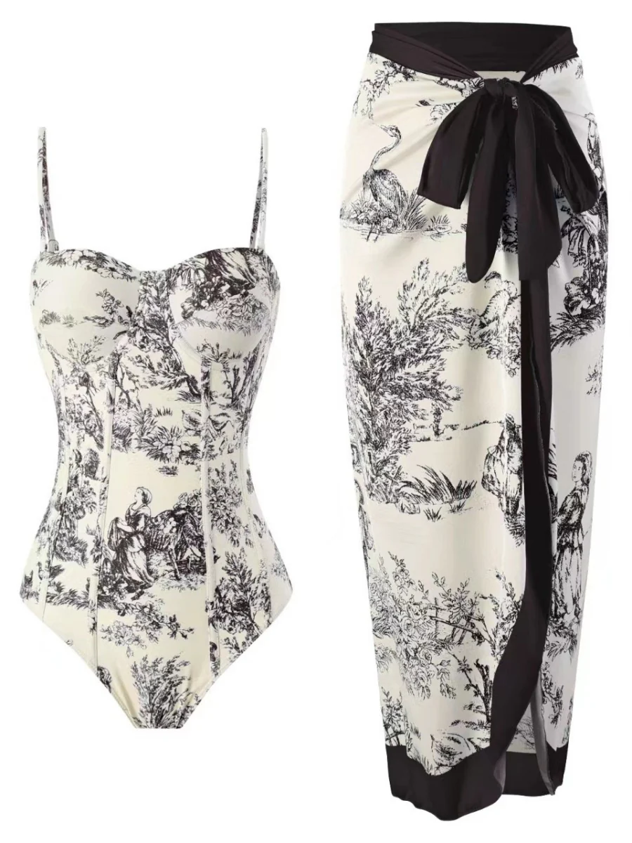 One-piece Swimsuit, Tight-fitting And Slimming, Retro-style Strappy - Image 8