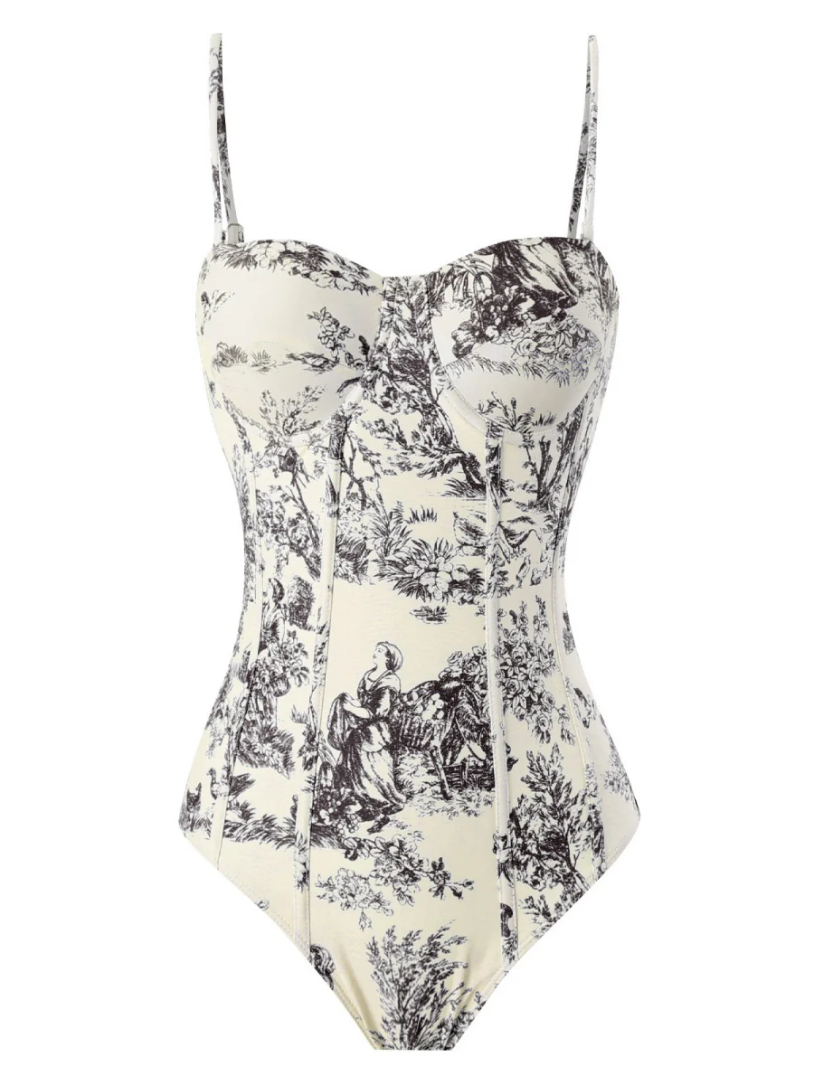 One-piece Swimsuit, Tight-fitting And Slimming, Retro-style Strappy - Image 9