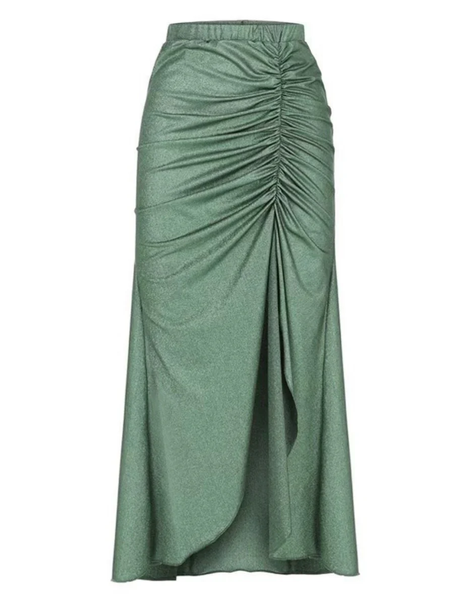 Solid Color Patchwork One-piece Swimsuit Cover-up Skirt Two-piece Set - Image 7