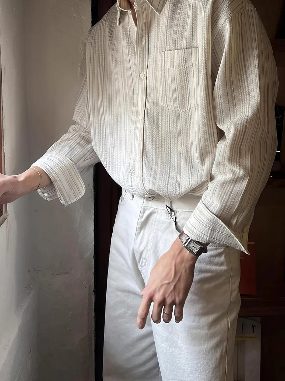 Stripes Leisure Non-iron Shirts - Image 4