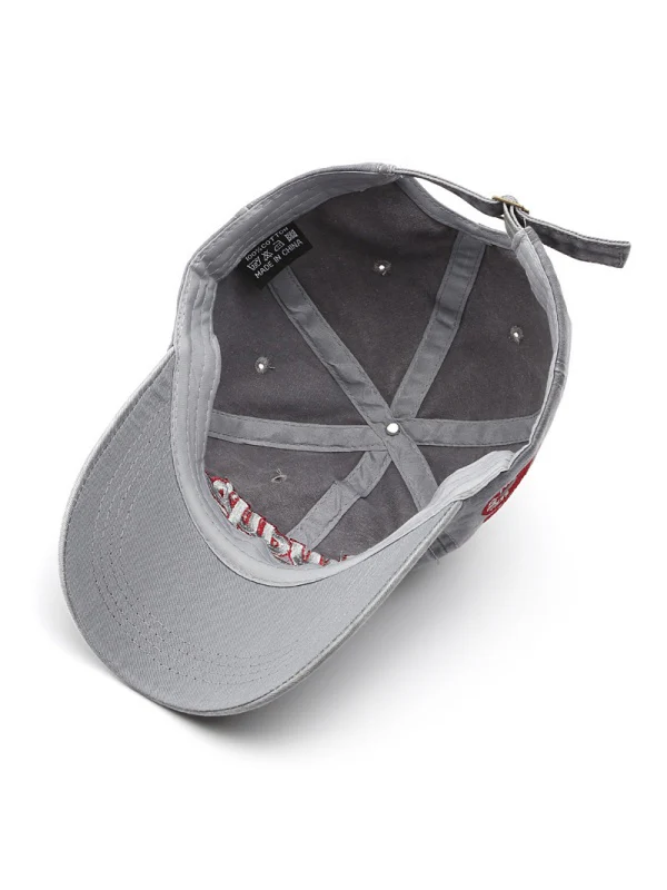 Washed Distressed Letter Embroidery Baseball Caps - Image 3