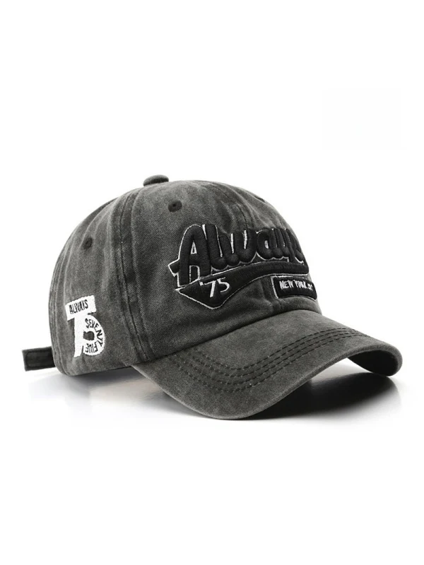 Washed Distressed Letter Embroidery Baseball Caps - Image 6