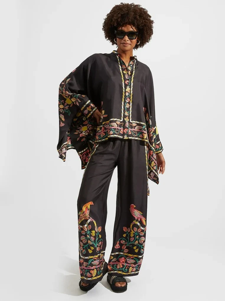 Stand-up Collar Irregular Top And Trousers Two-piece Set - Image 10