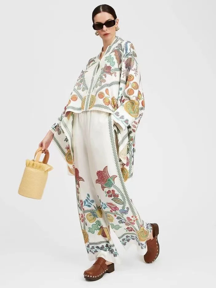 Stand-up Collar Irregular Top And Trousers Two-piece Set - Image 3