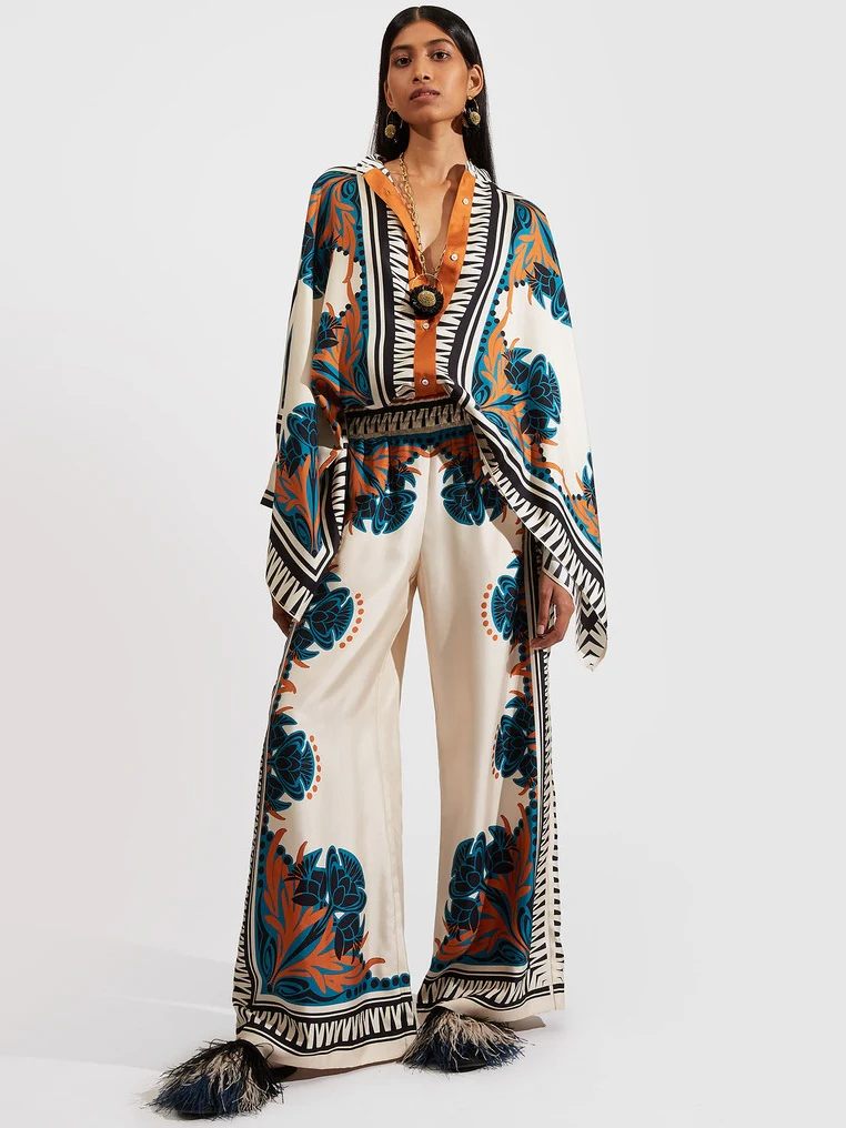 Stand-up Collar Irregular Top And Trousers Two-piece Set - Image 5