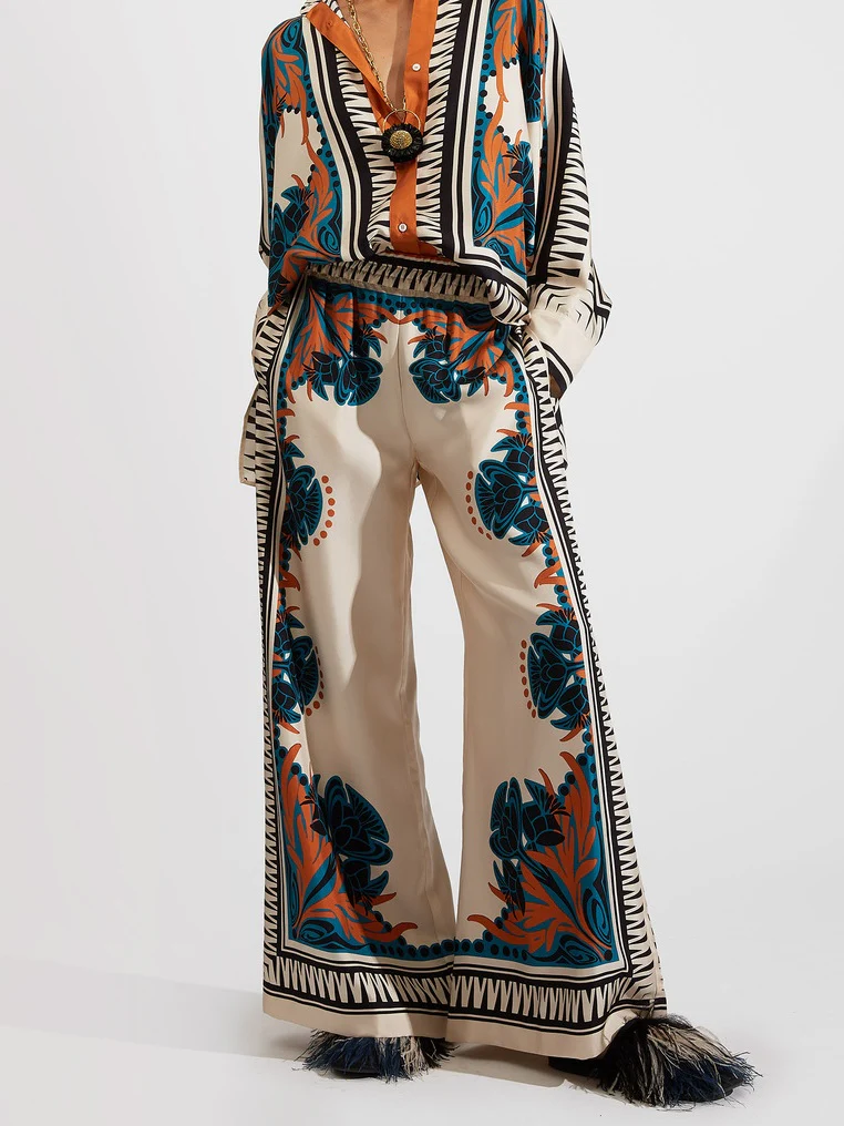 Stand-up Collar Irregular Top And Trousers Two-piece Set - Image 6