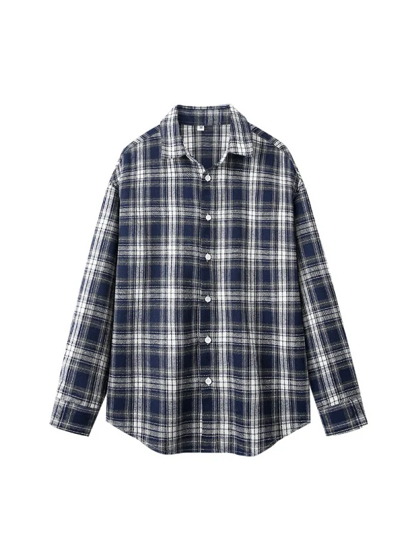 Color Matching Plaid Simplicity Shirts - Image 10