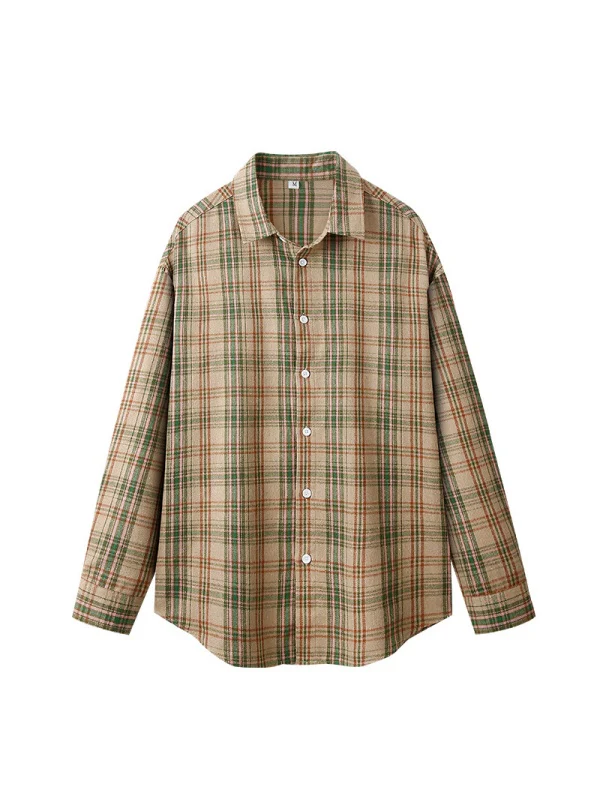 Color Matching Plaid Simplicity Shirts - Image 2