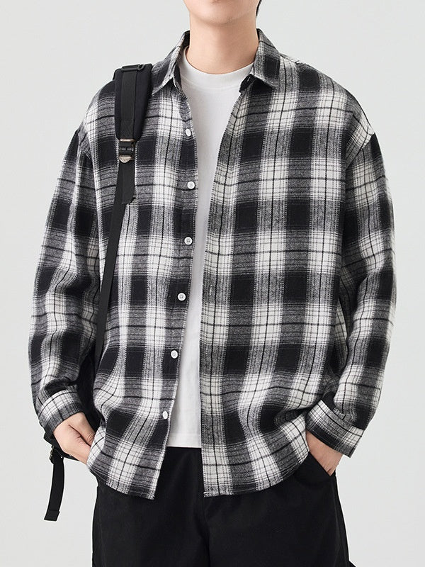 Color Matching Plaid Simplicity Shirts - Image 3
