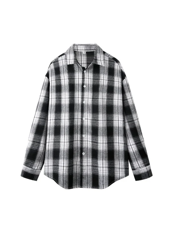 Color Matching Plaid Simplicity Shirts - Image 4