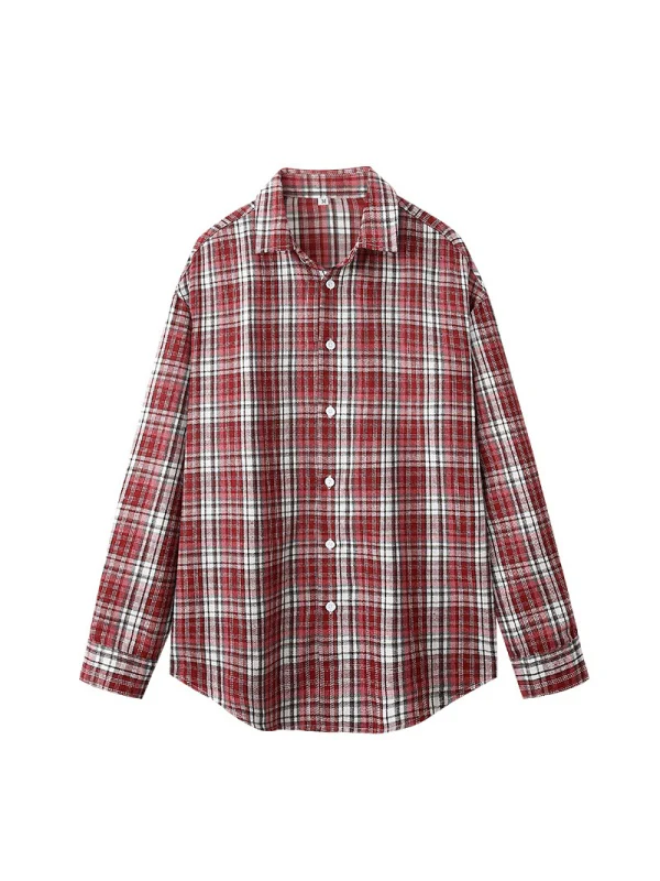 Color Matching Plaid Simplicity Shirts - Image 8