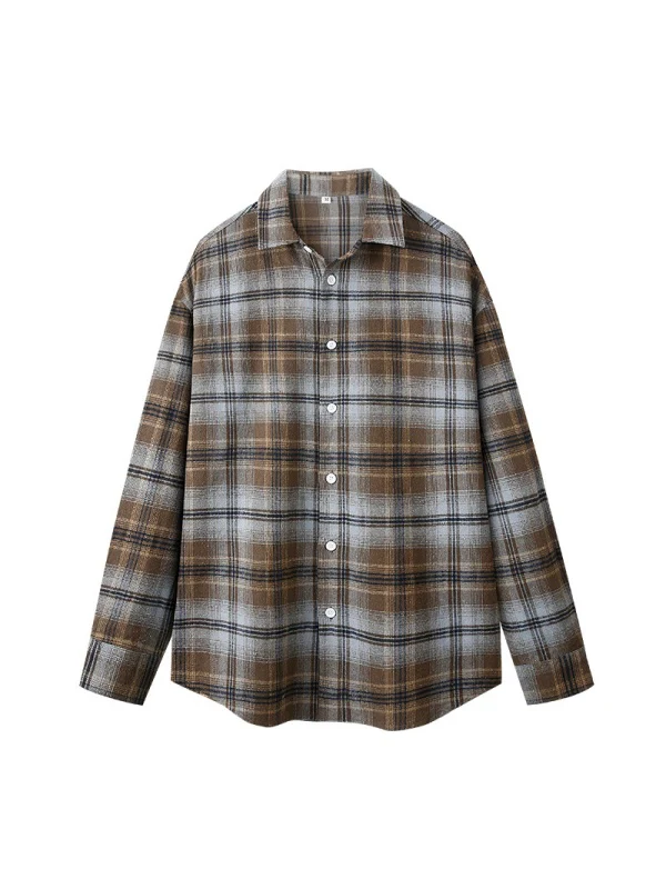 Color Matching Plaid Simplicity Shirts - Image 9