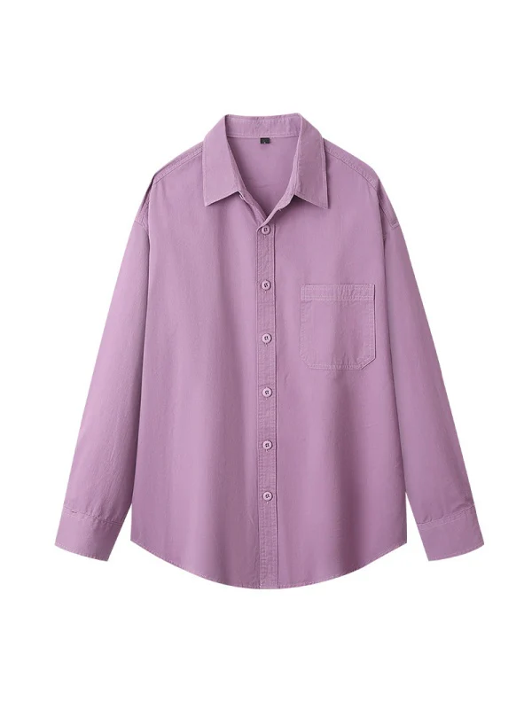 Retro Simplicity Loose-fit Shirts - Image 10