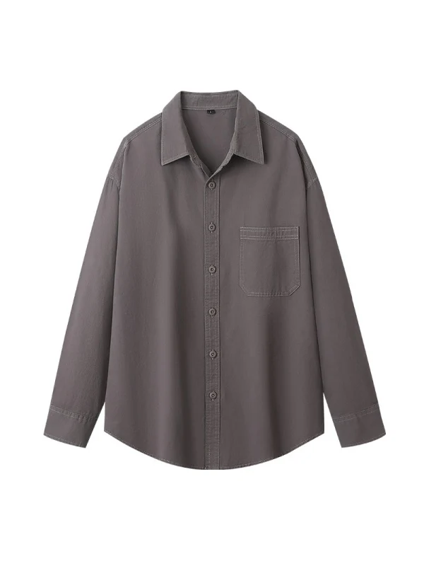 Retro Simplicity Loose-fit Shirts - Image 4
