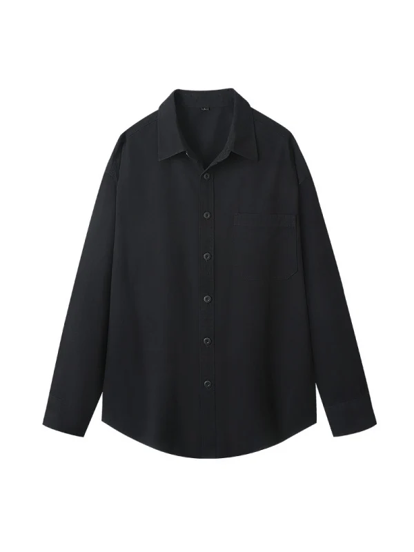 Retro Simplicity Loose-fit Shirts - Image 6