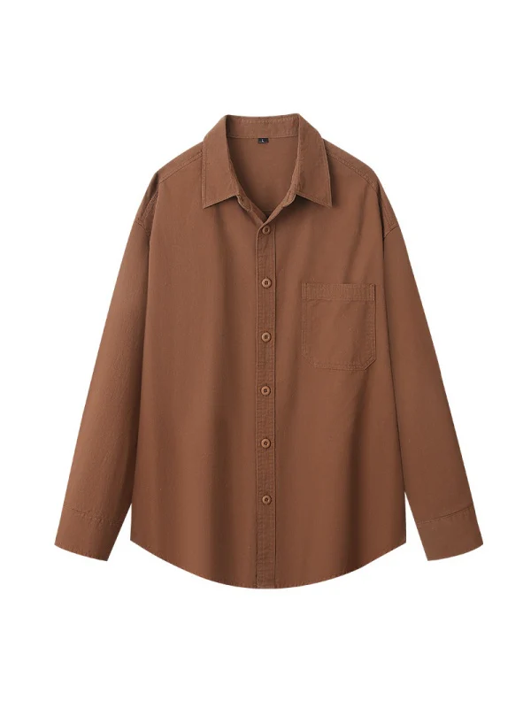Retro Simplicity Loose-fit Shirts - Image 7