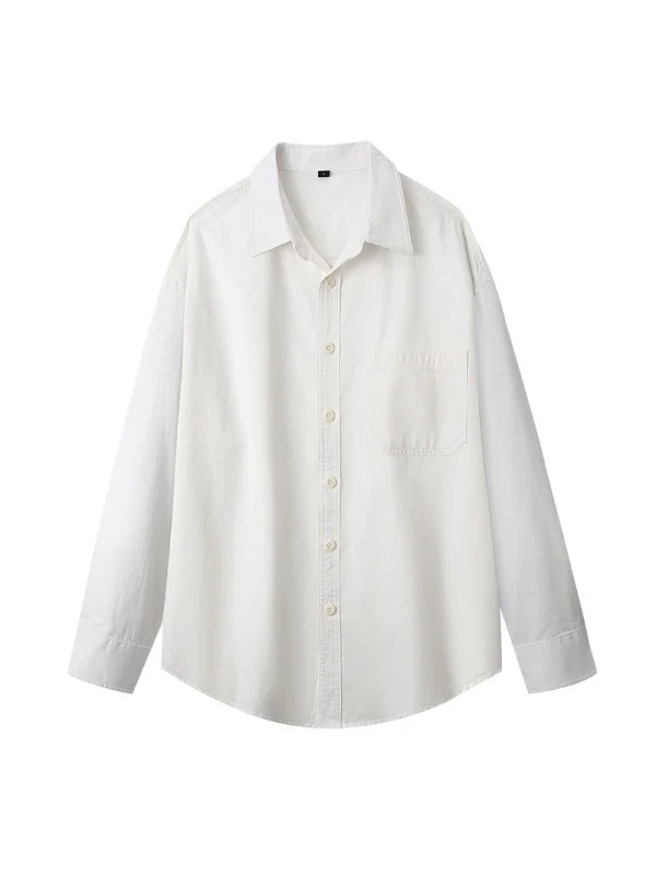 Retro Simplicity Loose-fit Shirts - Image 8