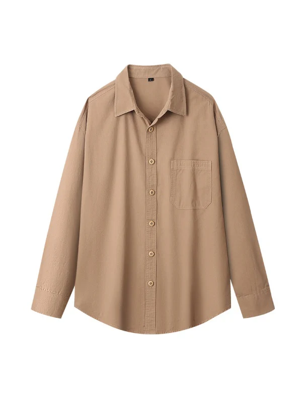 Retro Simplicity Loose-fit Shirts - Image 9