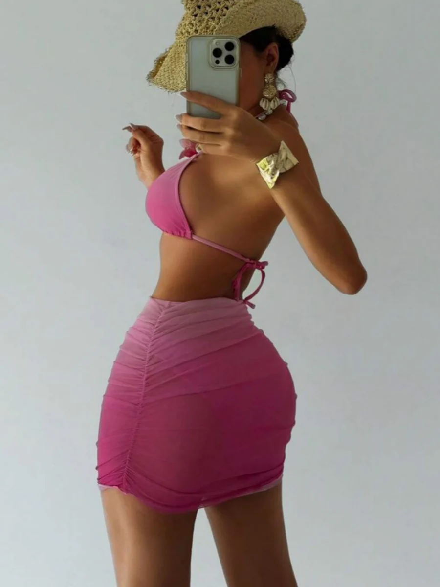Drawstring Halter Set 3-piece Sets Bikinis - Image 4
