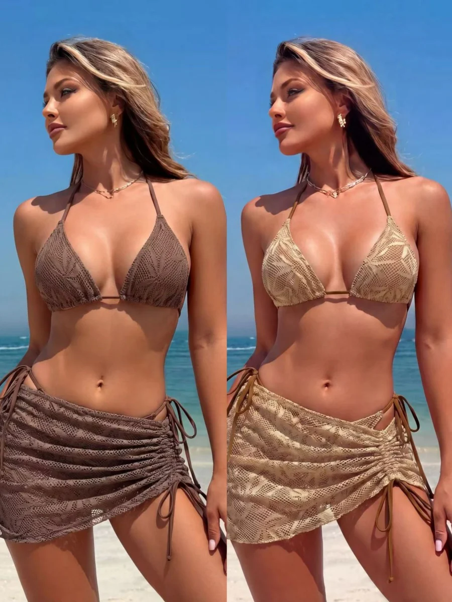 Drawstring Halter Set 3-piece Sets Bikinis - Image 3