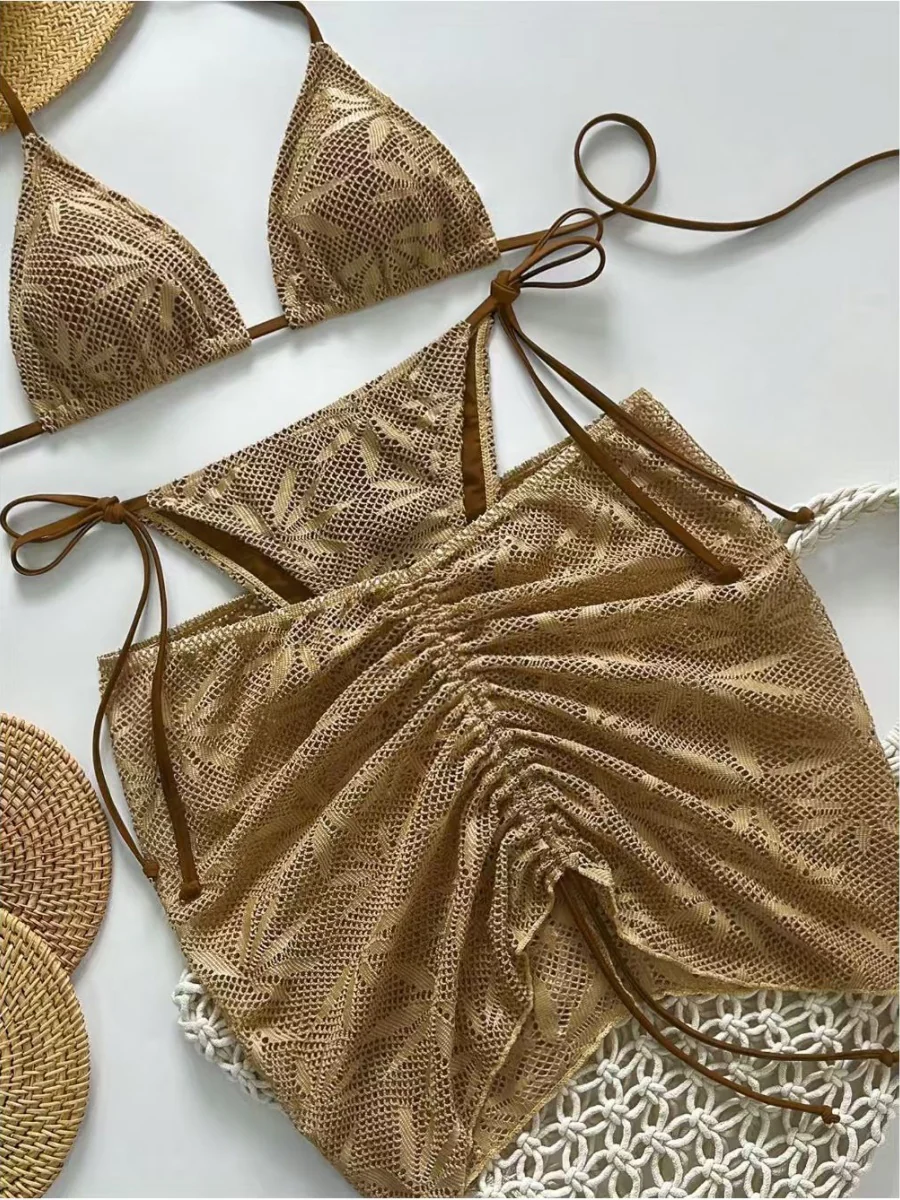Drawstring Halter Set 3-piece Sets Bikinis - Image 4