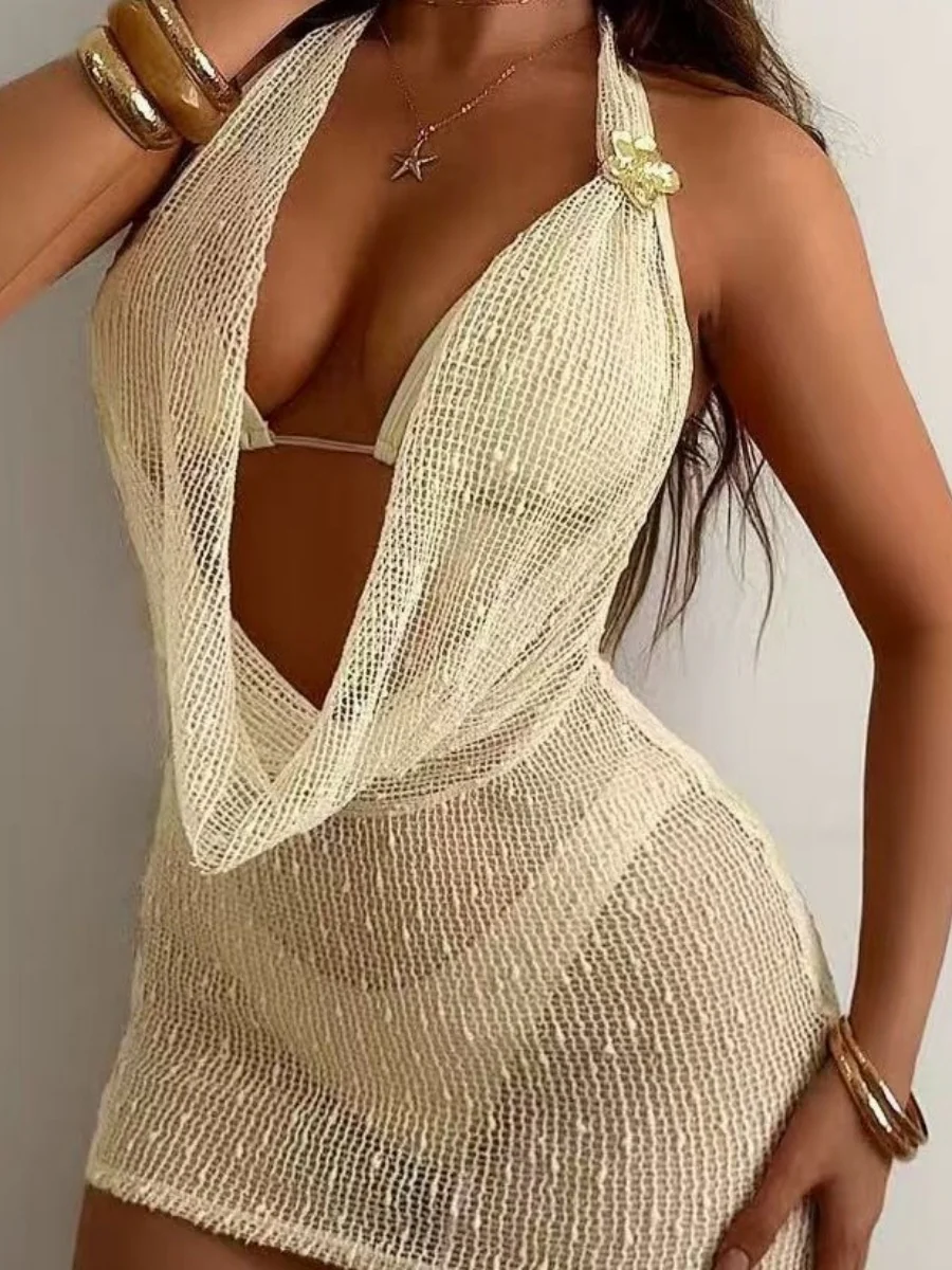 Swing Collar Perspective Sexy Set 3-piece Sets Bikinis - Image 3