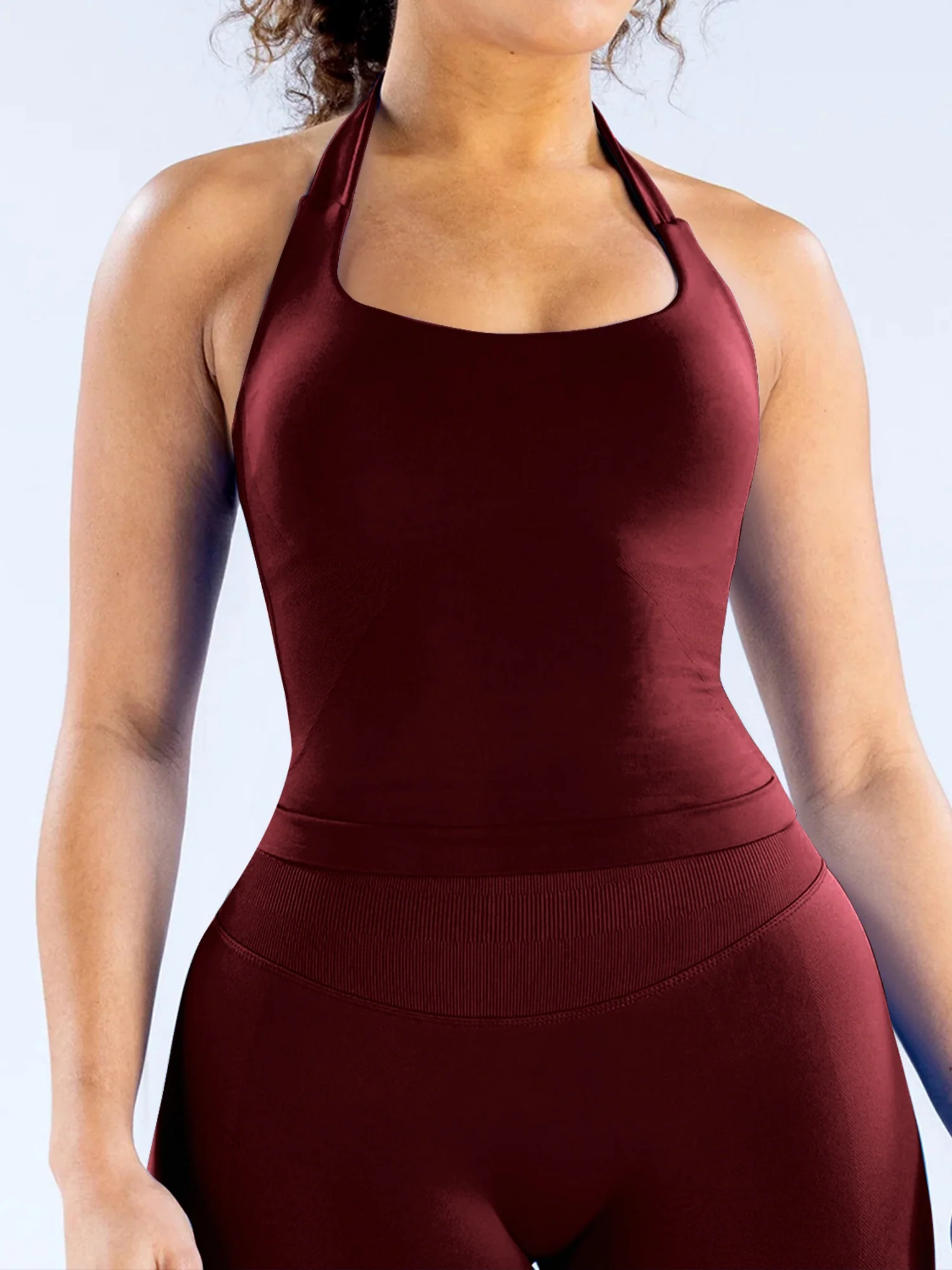 Seamless With Breast Pads Exercise Yoga Halter Top - Image 11