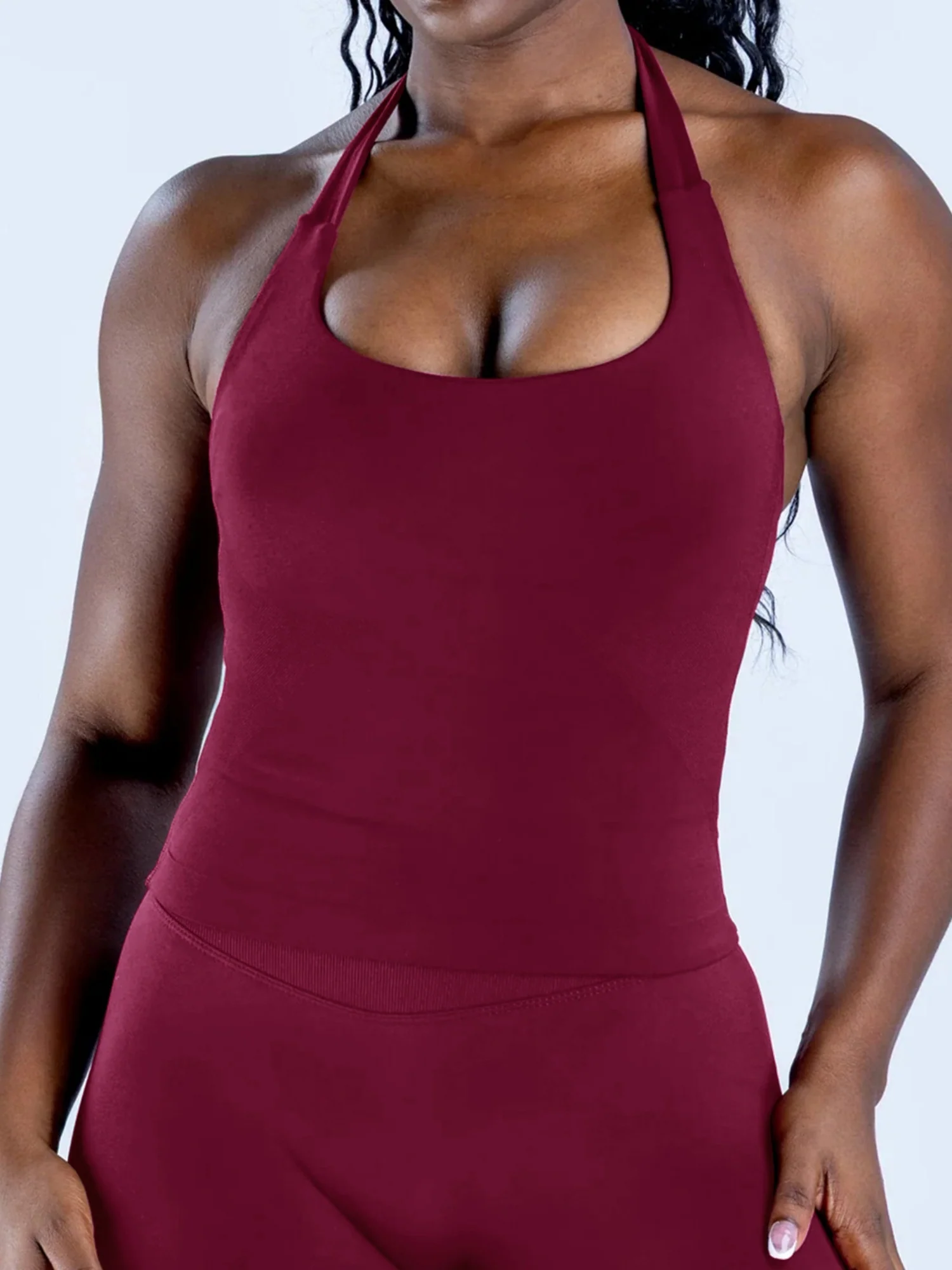 Seamless With Breast Pads Exercise Yoga Halter Top - Image 21