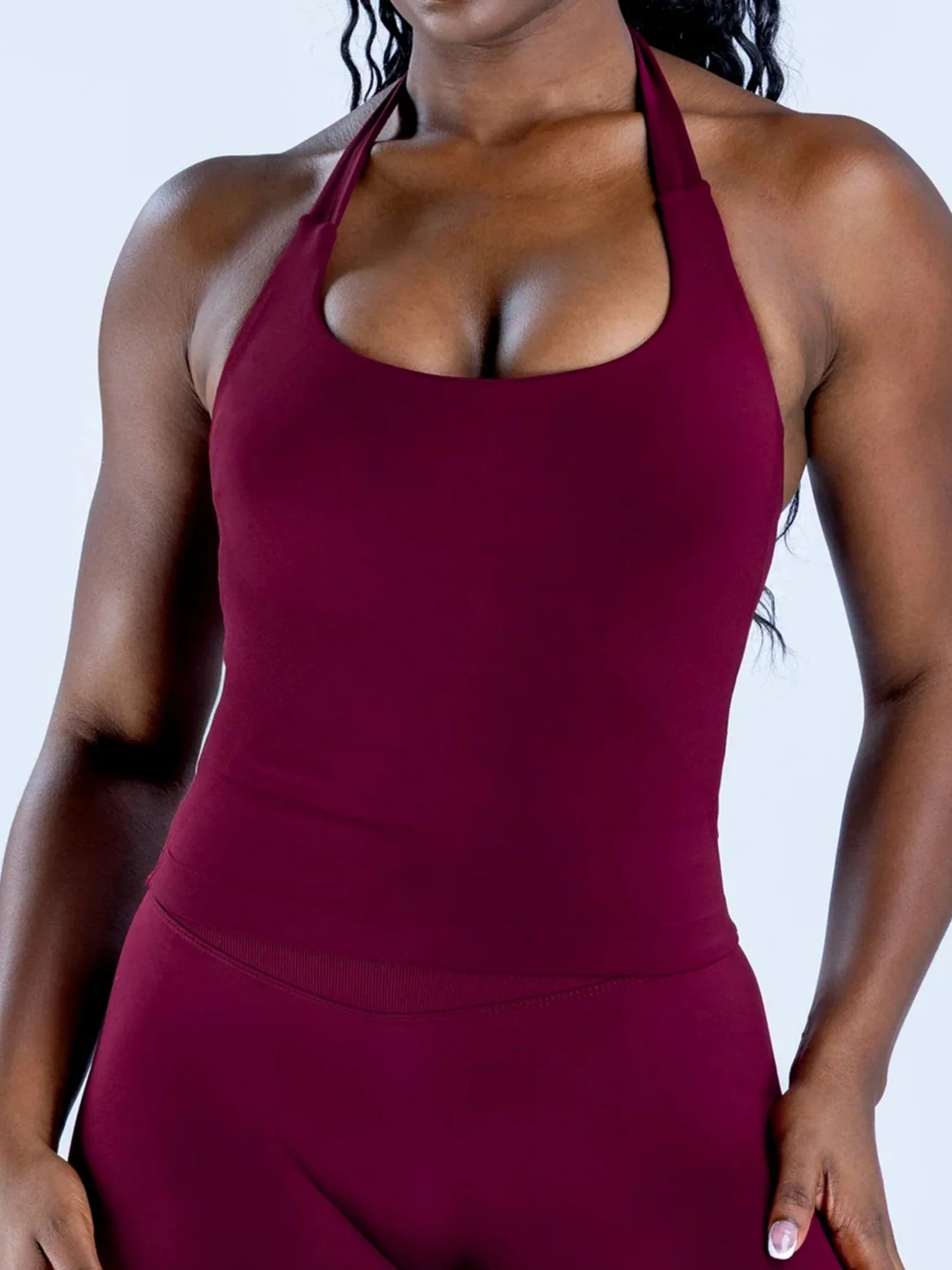 Seamless With Breast Pads Exercise Yoga Halter Top - Image 7