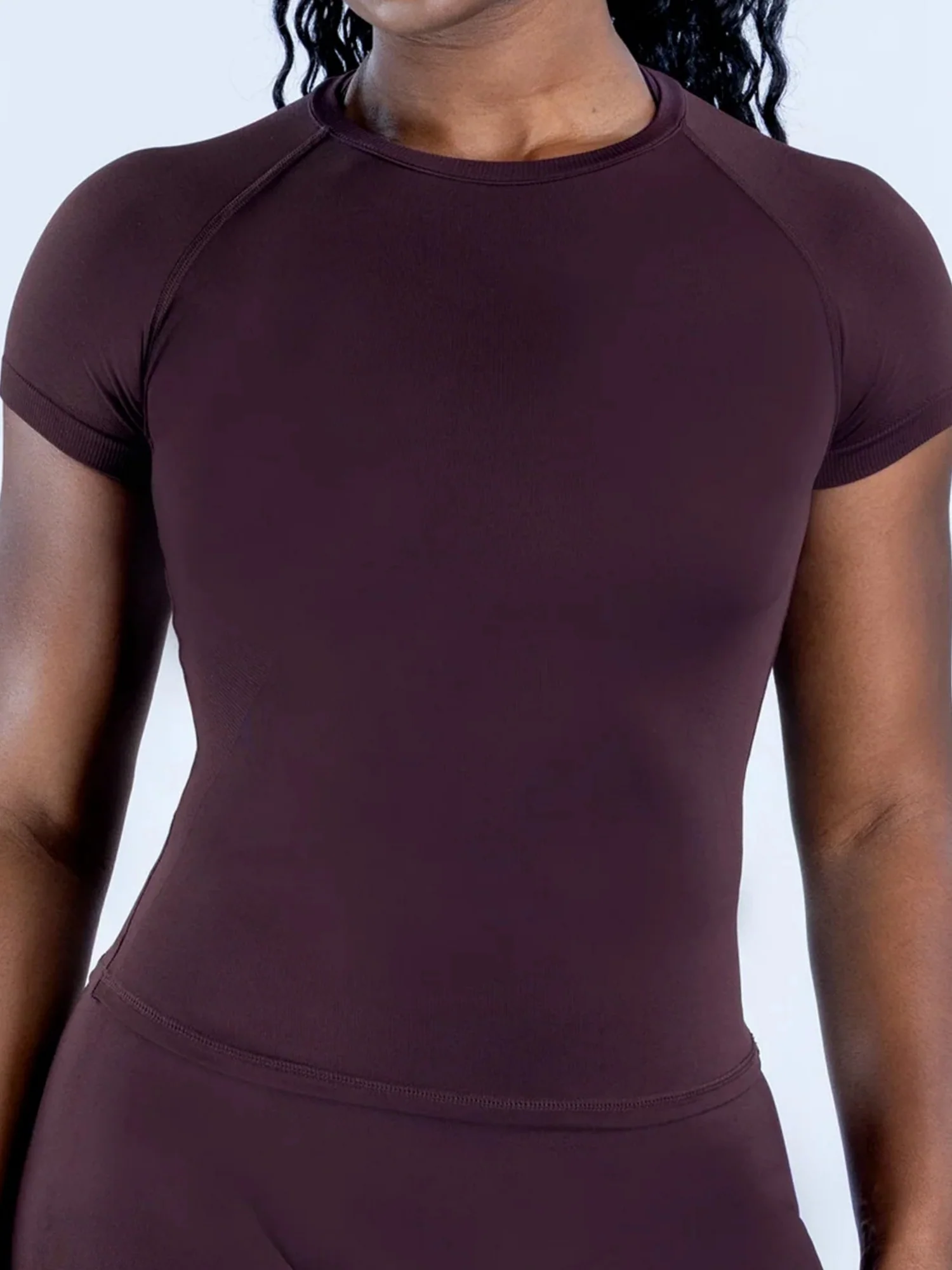 Seamless Quick-drying Moisture-wicking Exercise And Fitness Yoga Short-sleeved T-shirt - Image 11