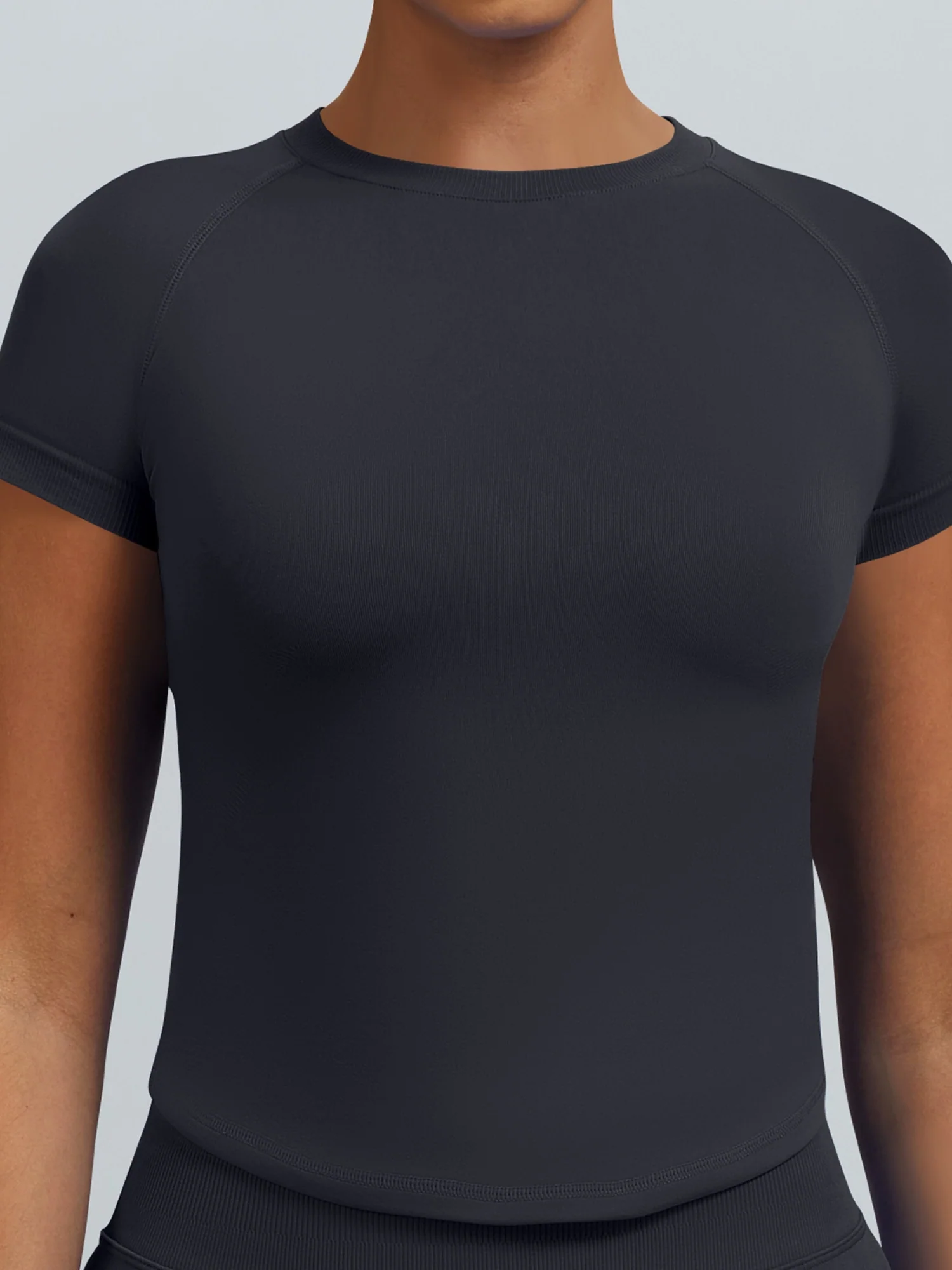 Seamless Quick-drying Moisture-wicking Exercise And Fitness Yoga Short-sleeved T-shirt - Image 12