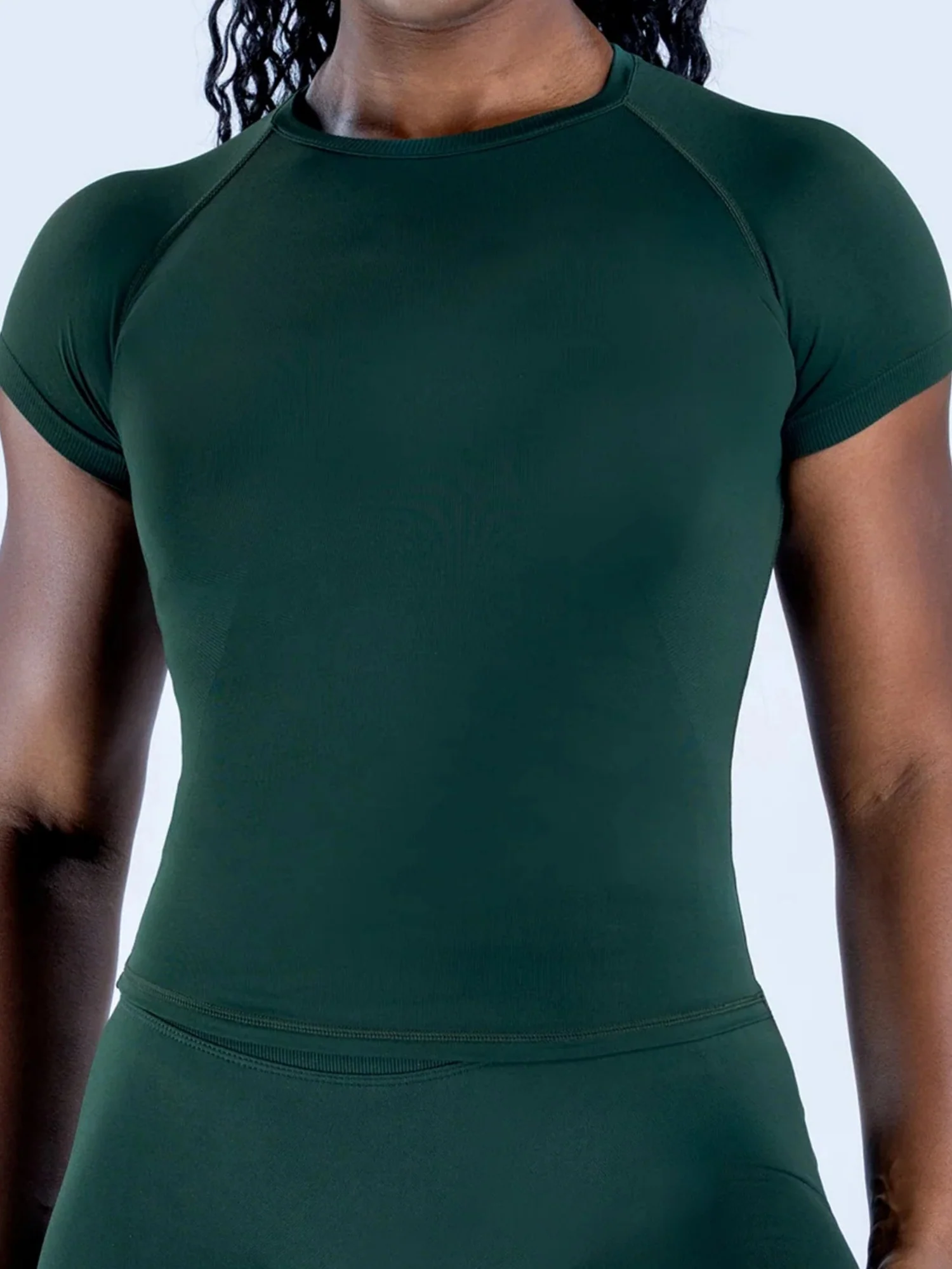 Seamless Quick-drying Moisture-wicking Exercise And Fitness Yoga Short-sleeved T-shirt - Image 13