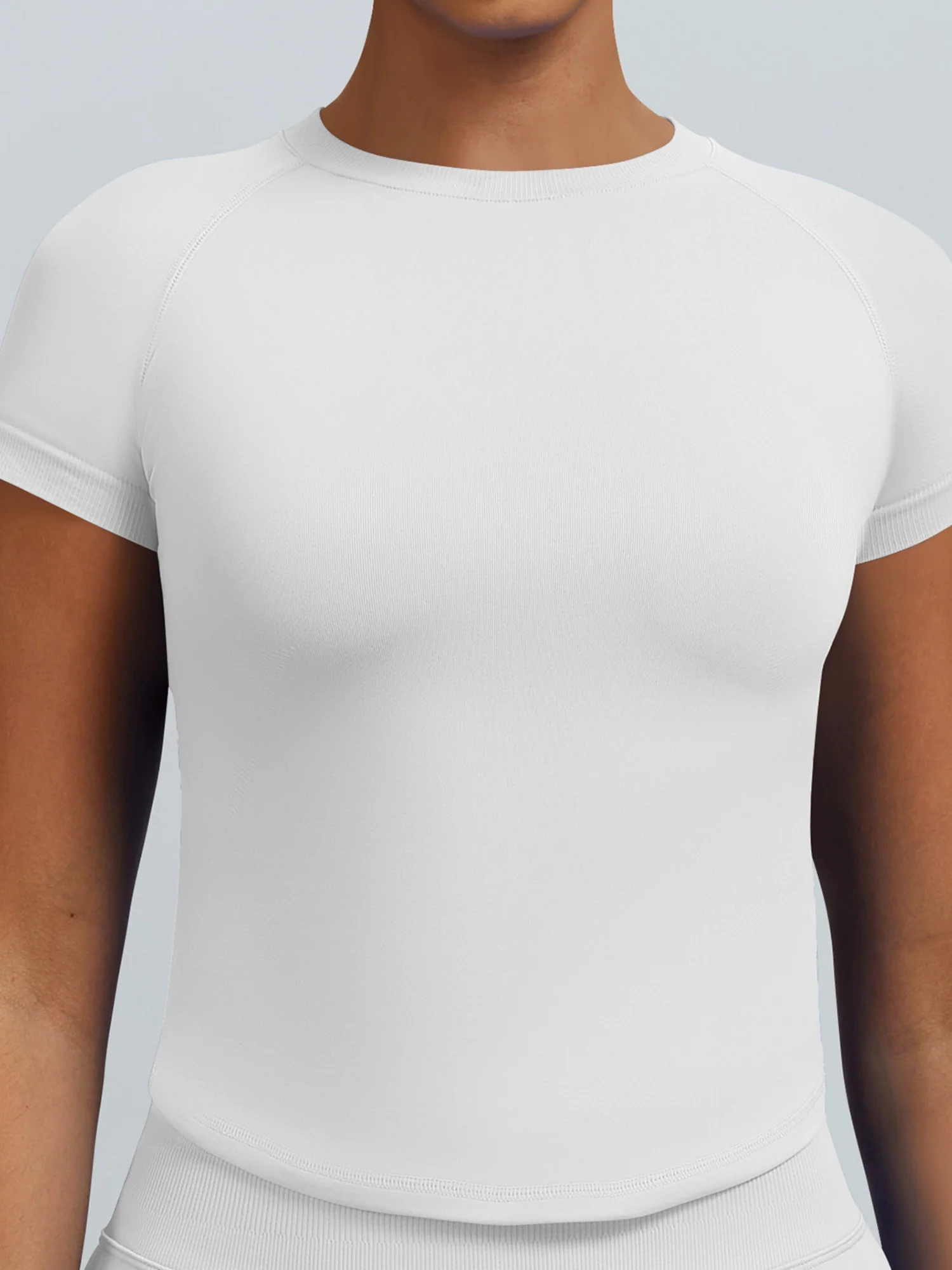 Seamless Quick-drying Moisture-wicking Exercise And Fitness Yoga Short-sleeved T-shirt - Image 4