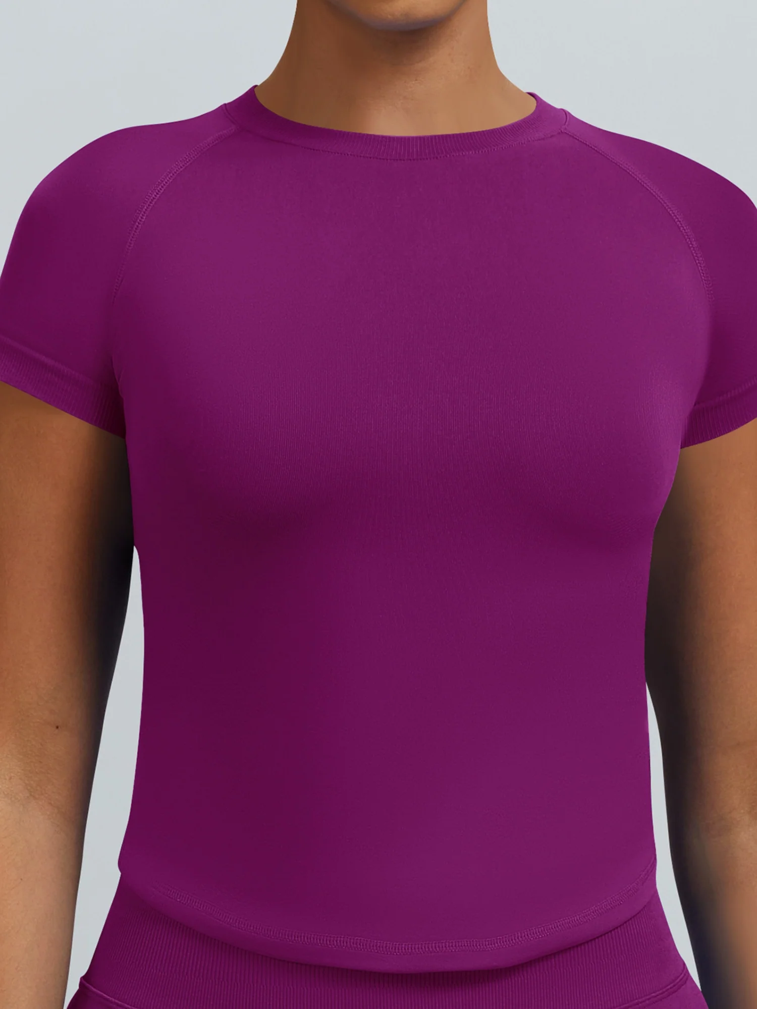 Seamless Quick-drying Moisture-wicking Exercise And Fitness Yoga Short-sleeved T-shirt - Image 6