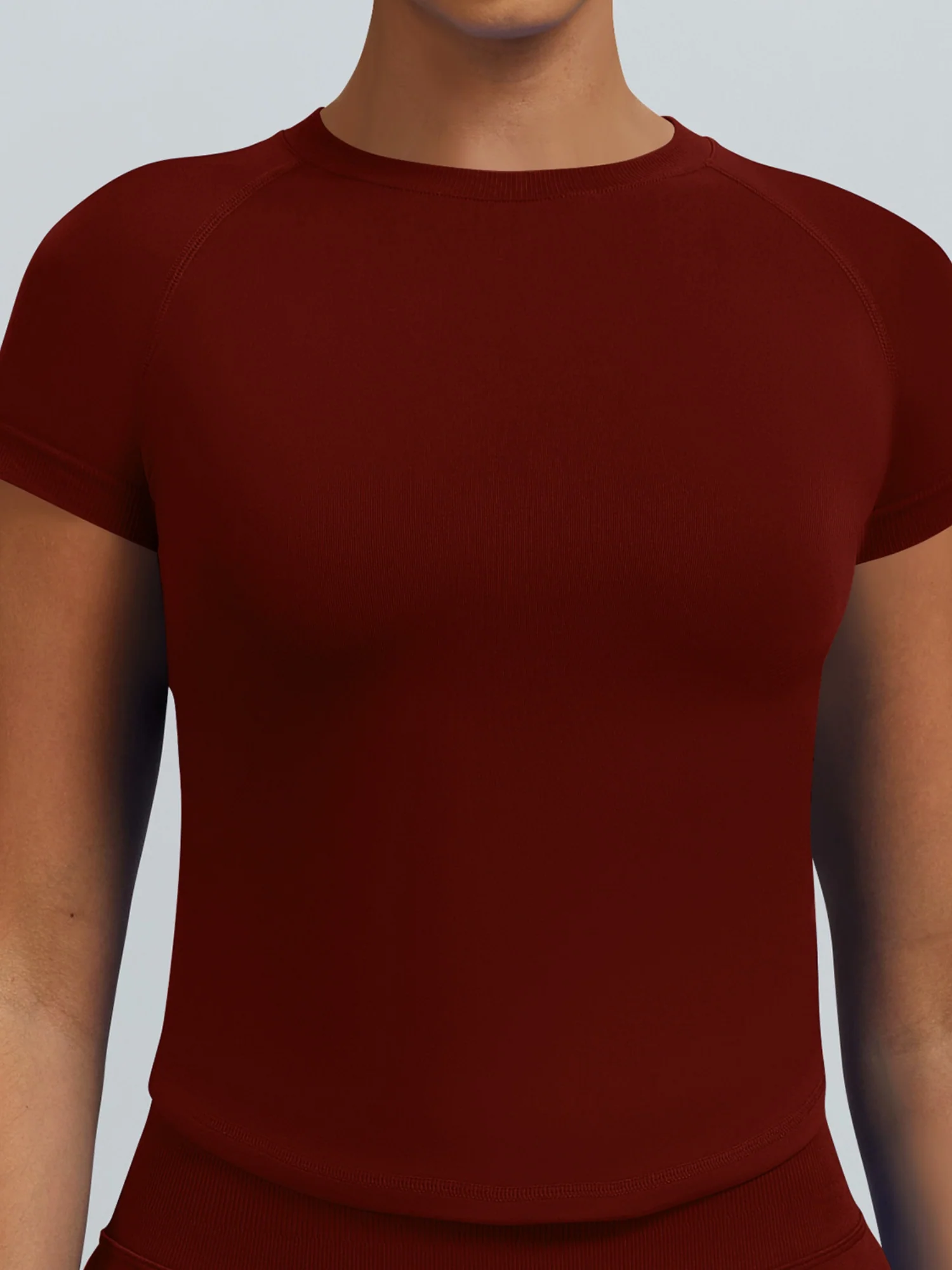 Seamless Quick-drying Moisture-wicking Exercise And Fitness Yoga Short-sleeved T-shirt - Image 8