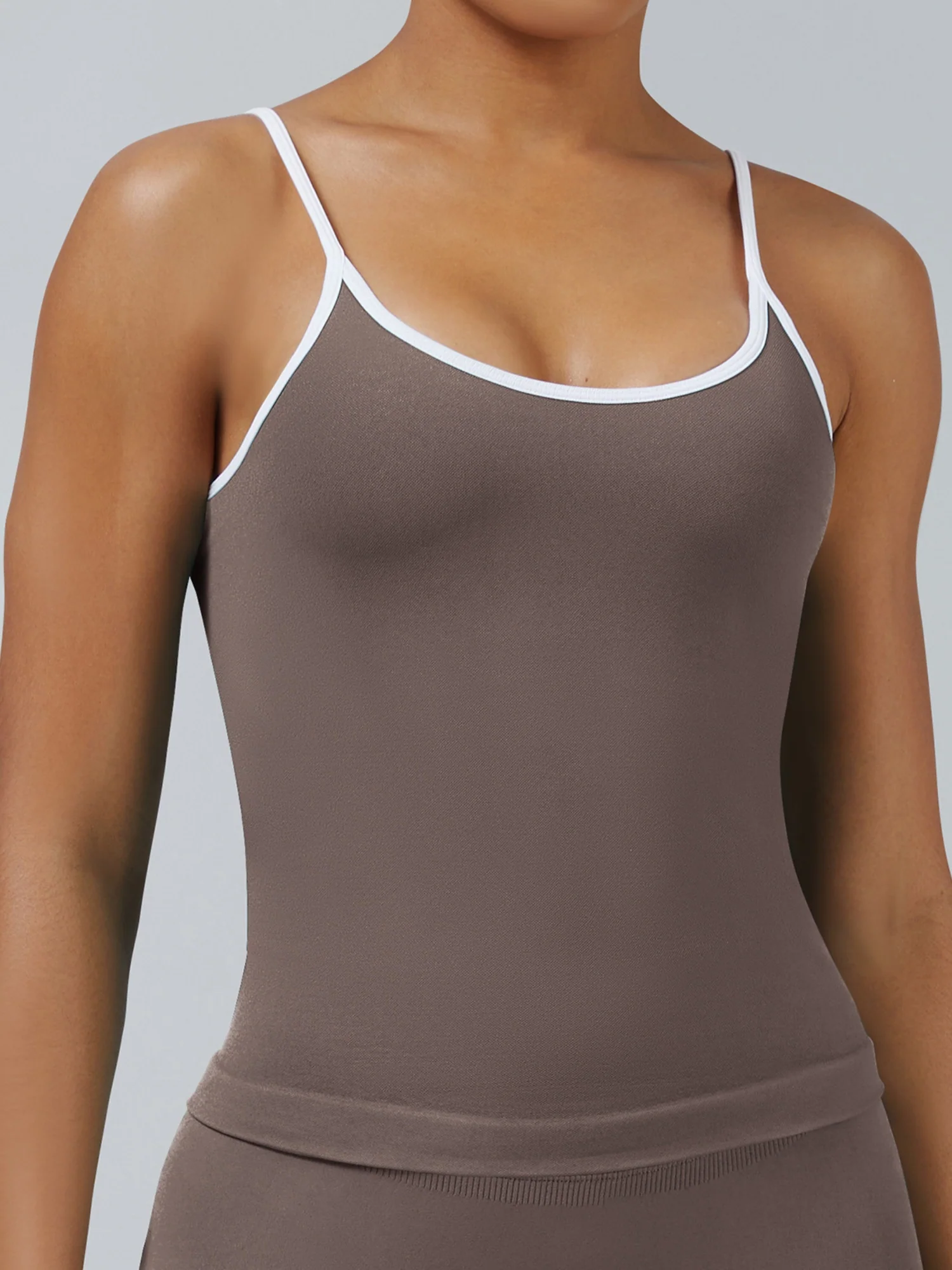 Color-blocked With Breast Pads Exercise Yoga Halter Top - Image 11