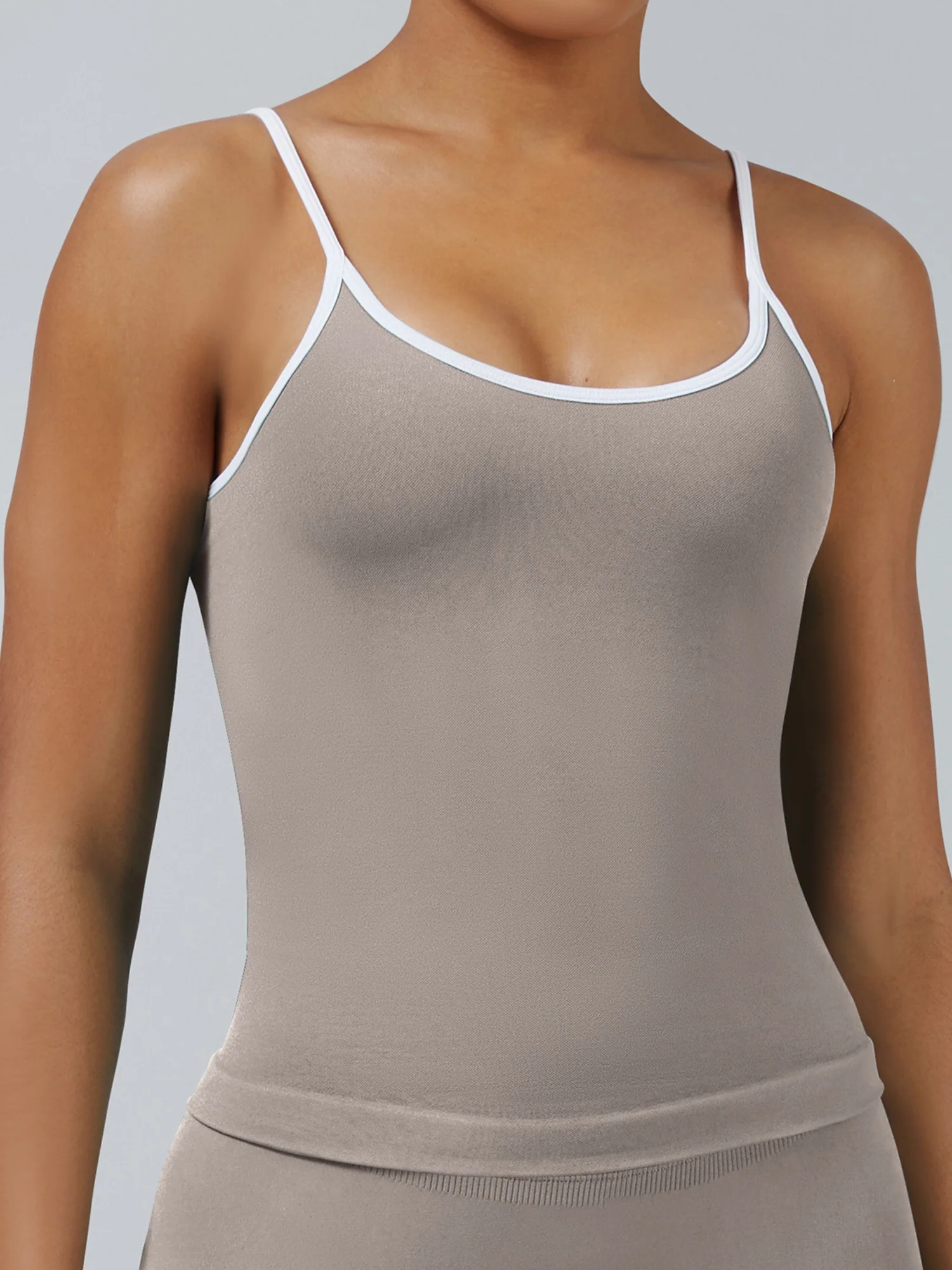 Color-blocked With Breast Pads Exercise Yoga Halter Top - Image 15