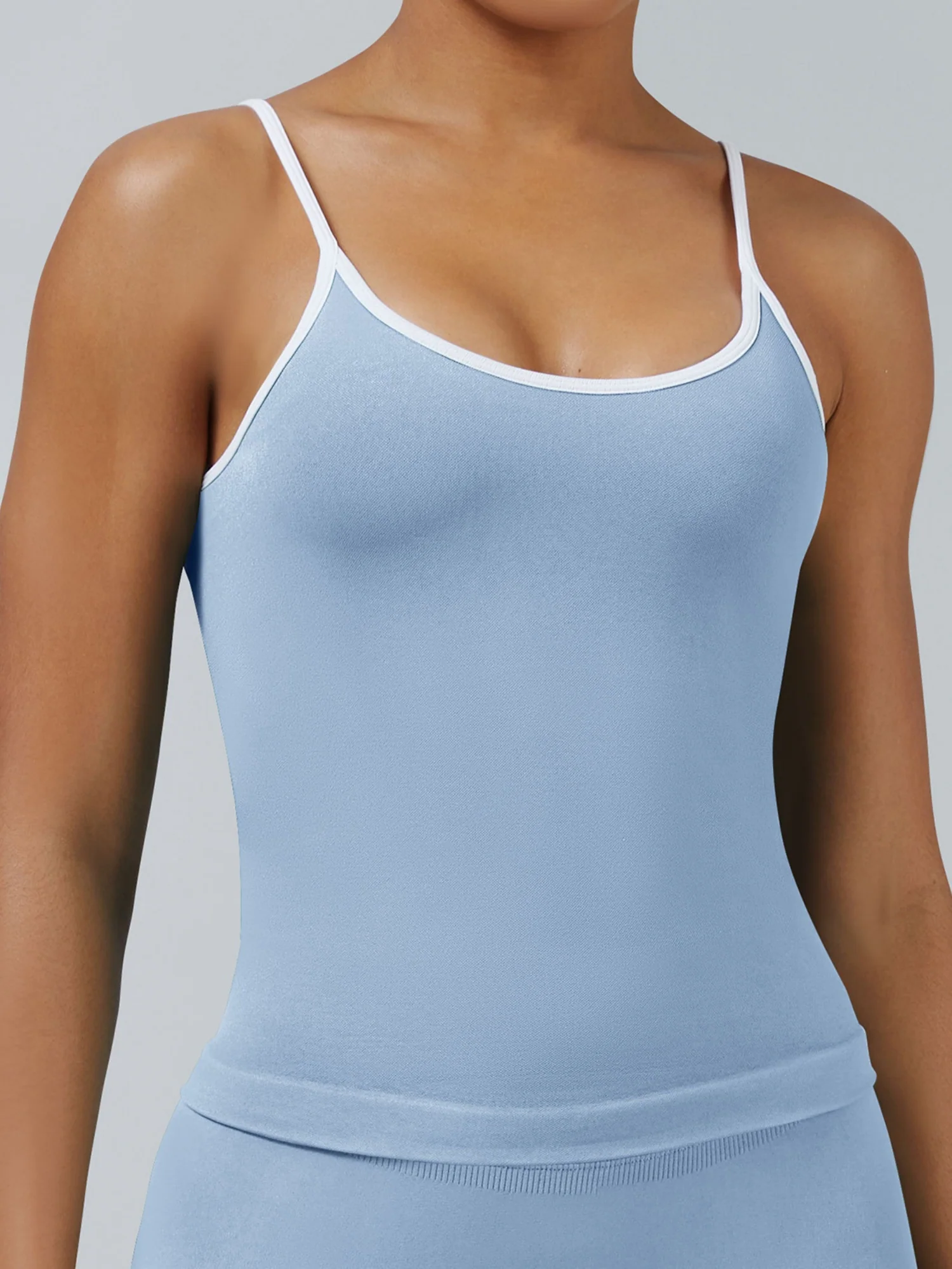 Color-blocked With Breast Pads Exercise Yoga Halter Top - Image 16