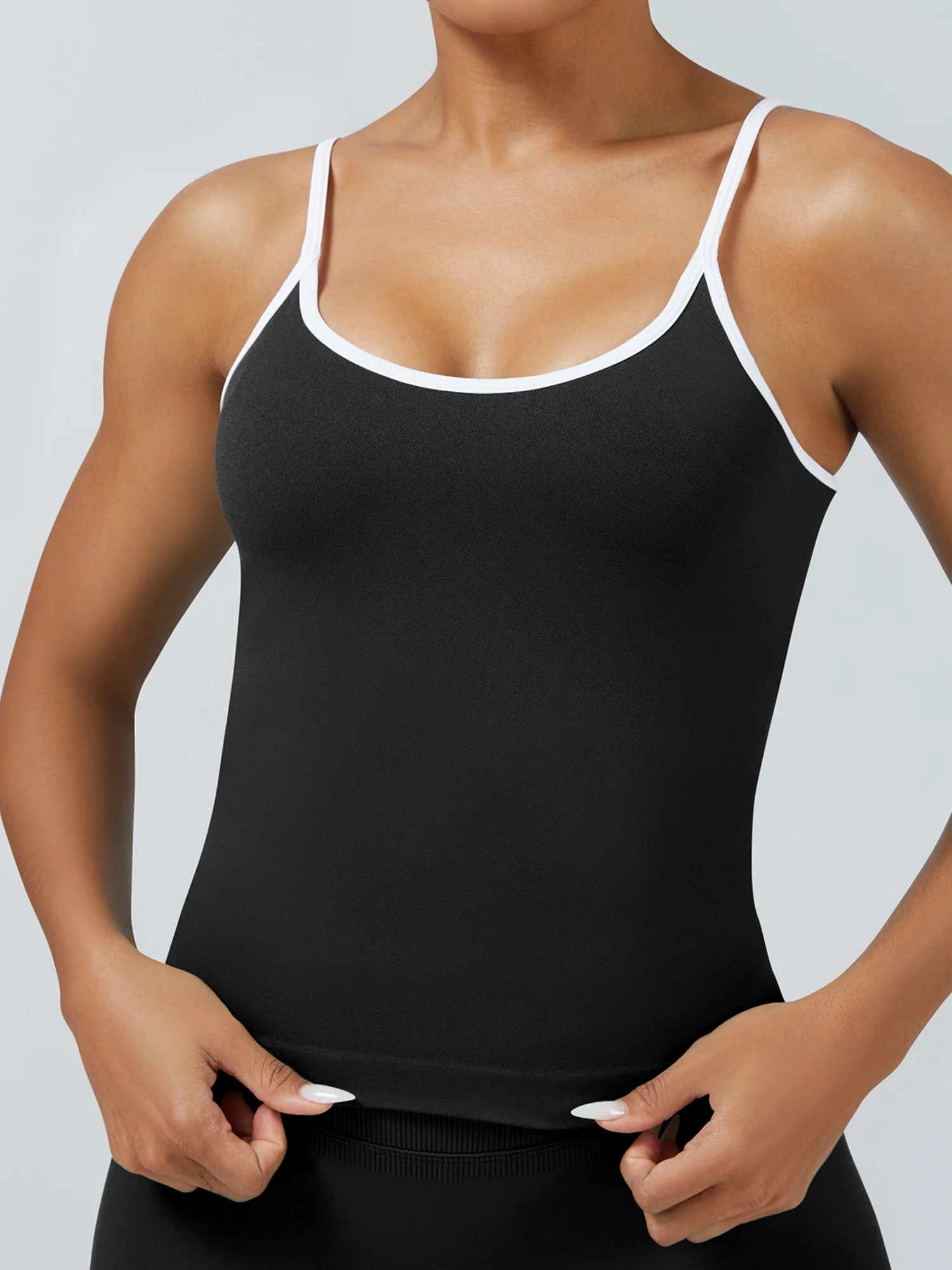 Color-blocked With Breast Pads Exercise Yoga Halter Top - Image 6