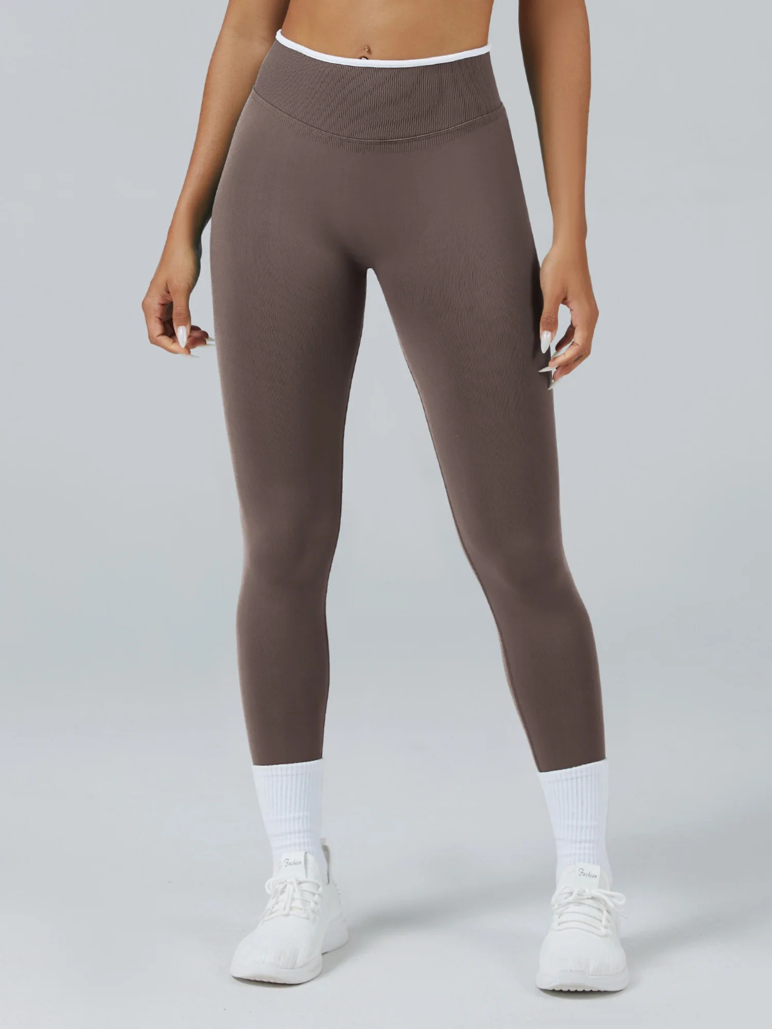 Color Matching Seamless High-waisted Hip Lift Exercise Yoga Pants - Image 13