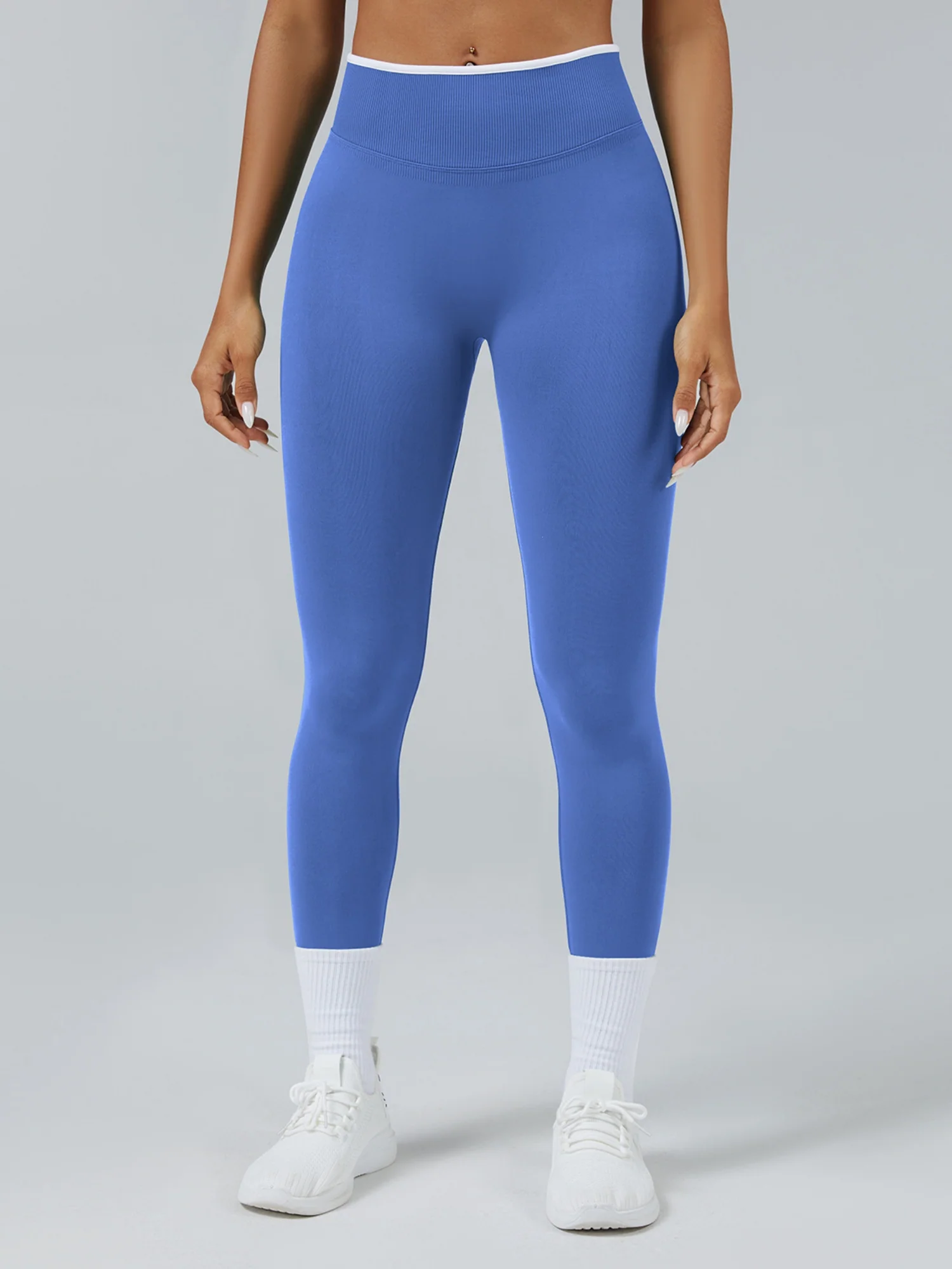 Color Matching Seamless High-waisted Hip Lift Exercise Yoga Pants - Image 15