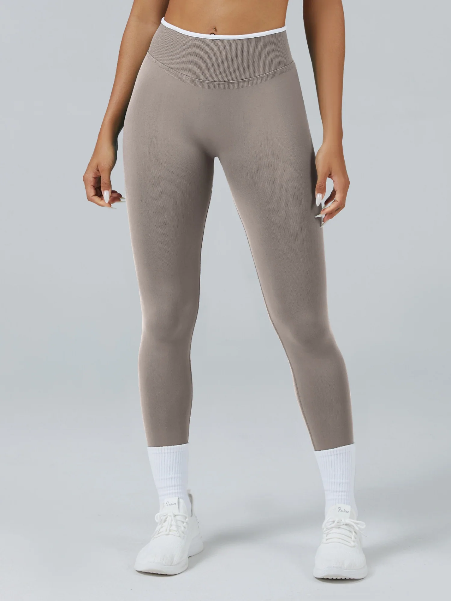 Color Matching Seamless High-waisted Hip Lift Exercise Yoga Pants - Image 18